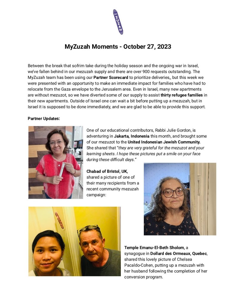 thumbnail of MyZuzah Moments – October 27, 2023